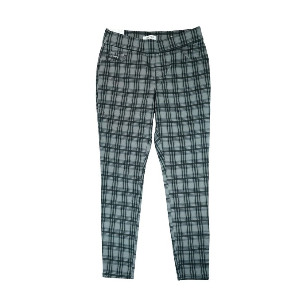 NWT $59 Nine West Black Grey Check Heidi Pull On Pants ~ Plaid